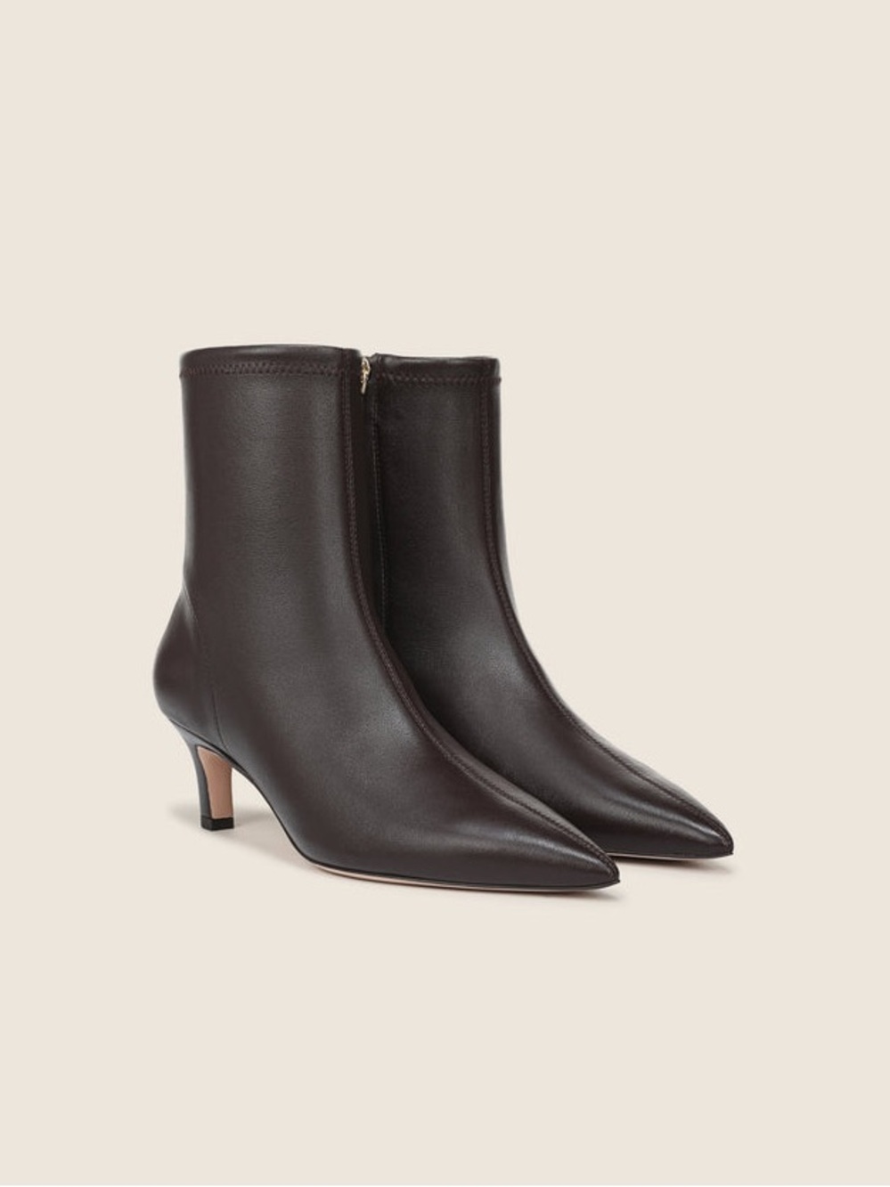 Favorite Daughter Sasha Brown Leather Kitten Heel Booties | 6.5 designer